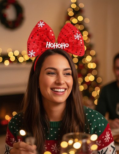 Diadema Navideñas Ho Ho Ho  Balaca Accesorios Navidad! Rojo