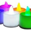 Set De 12 Velas Led De Diferentes Colores - Con Baterias Crema