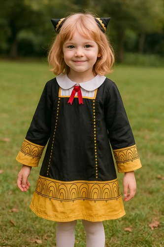 Disfraz De Anya Cosplay Spy X Family Disfraces Niña Halloween Negro 140 Cm