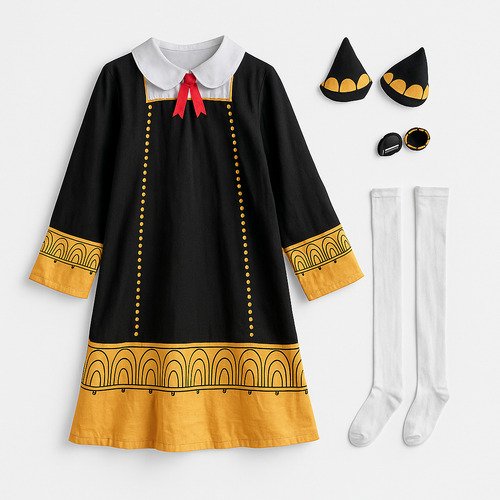 Disfraz De Anya Cosplay Spy X Family Disfraces Niña Halloween Negro 140 Cm