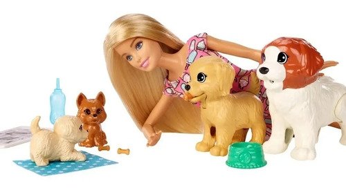 Muñeca Barbie Guardería Perros Cuida Cachorros Petfrienly