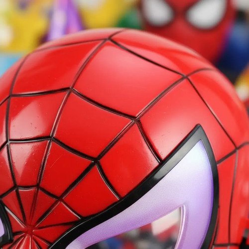 Máscara Spiderman Para Niños Con Luz -hombre Araña Halloween Rojo Spiderman