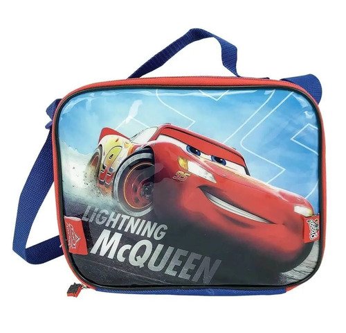 Morral Maleta Ruedas + Lonchera Cars Temporada Escolar  Rojo