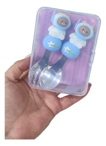 Set De Cubiertos Viajeros X 2 Unidades Con Estuche Para Niño