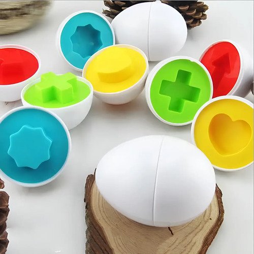 Juego De Huevos Didácticos Figuras Geométricas Cocina Niños