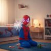 Máscara Spiderman Para Niños Con Luz -hombre Araña Halloween Rojo Spiderman