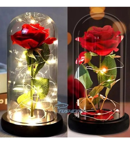 D_707897-MCO76904757965_062024-O.jpg Rosa Eterna Flor Artificial Burbuja Luz Led Regalo