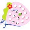Didáctico Enhebrar Juguete Frutas Niños Montessori Juego