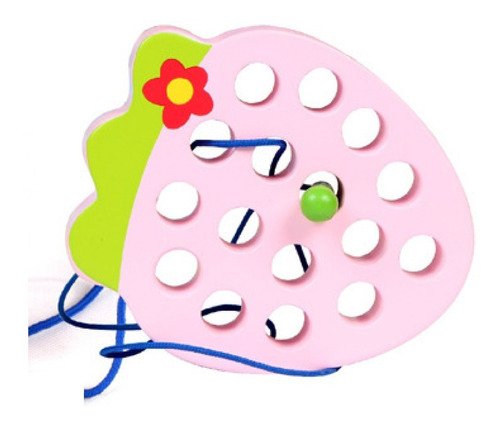 Didáctico Enhebrar Juguete Frutas Niños Montessori Juego