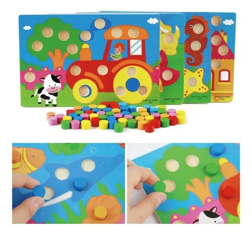 3 Tableros Didácticos Identificación Colores Montessori