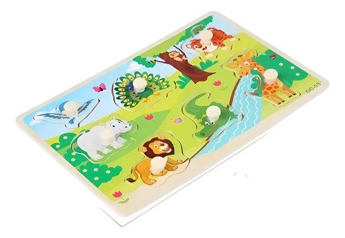 3 Tablas Armables Didácticos Rompecabezas Niños En Madera  Multicolor