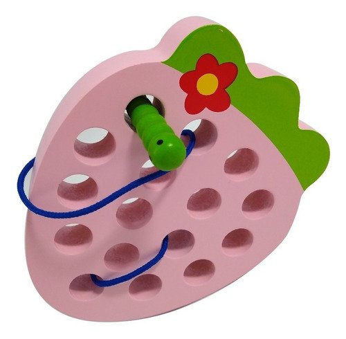 Didáctico Enhebrar Juguete Frutas Niños Montessori Juego