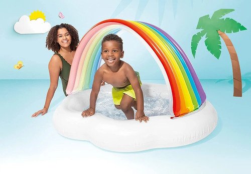 D_711013-MCO52821355904_122022-O.jpg Piscina Para Pelotas Y Agua Inflable Arcoiris Niños
