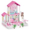 D_711576-MCO80947079023_112024-O.jpg Set Casa De Muñecas Para Arma153 Piezas +2 Hermosas Muñecas Rosa