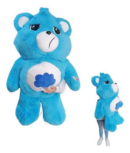 Peluche Oso Cariñosito Gruñón 130cm - Edición Grande Y Suave Azul