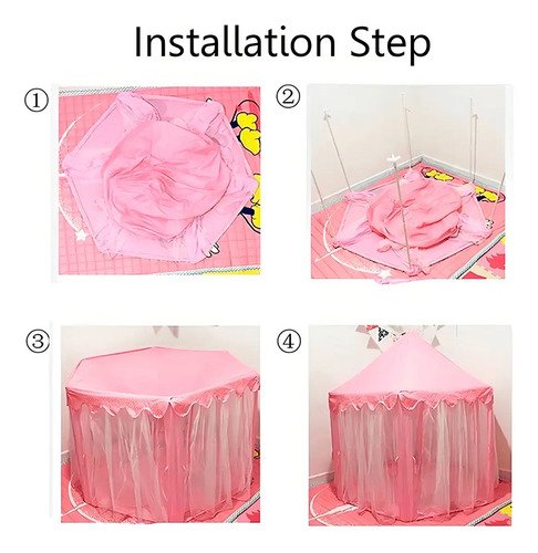 Carpa Castillo Velo Rosado Niña Juguete Princesa Casita Rosa