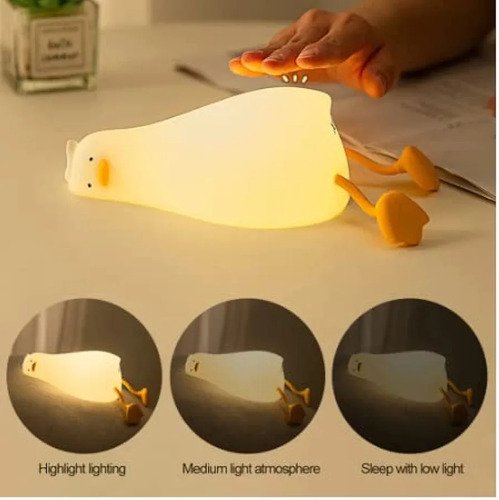 Lámpara Patito Down Con 3 Toques De Goma - Diseño Adorable 110/220v