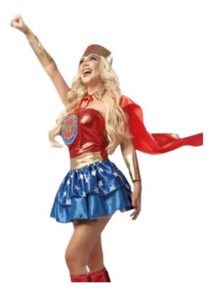 Disfraz De Mujer Maravilla Para Cosplay: ¡sé La Heroína Más Poderosa De Halloween! Rojo Unica