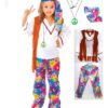 Disfraz De Hippie Niña - Estilo Retro Y Divertido Para Fiestas Temáticas