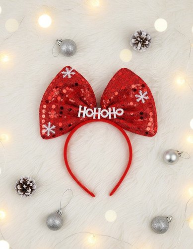 Diadema Navideñas Ho Ho Ho  Balaca Accesorios Navidad! Rojo