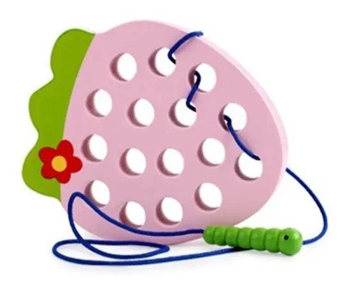 Didáctico Enhebrar Juguete Frutas Niños Montessori Juego