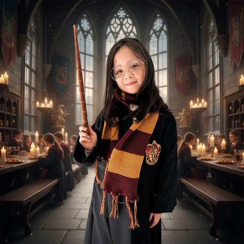 Cosplay Harry Potter Disfraz  Túnica + Gafas + Varita Traje Completo