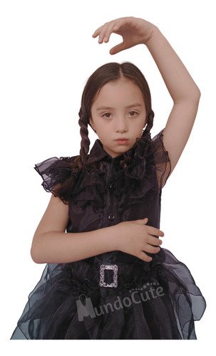 Disfraz Vestido Merlina Fiesta Negro Locos Adams Disfraces Premium