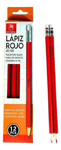 Lápiz Color Rojo X12 Unidades Rojo
