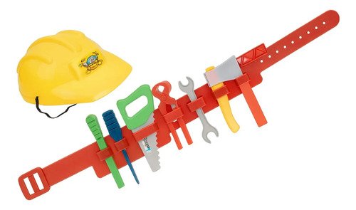 D_717622-MCO88284035730_072025-O.jpg Set Constructor Infantil-casco Y Cinturón Con 7 Herramientas