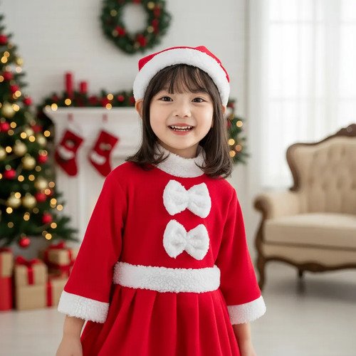 D_718229-MCO97762035889_112025-O.jpg Disfraz De Mamá Noel Para Niña Disfraces Navidad - ¡encanto Festivo Para Las Pequeñas!