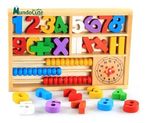 Juego Madera Montessori Matemáticas Calculadora Ábaco