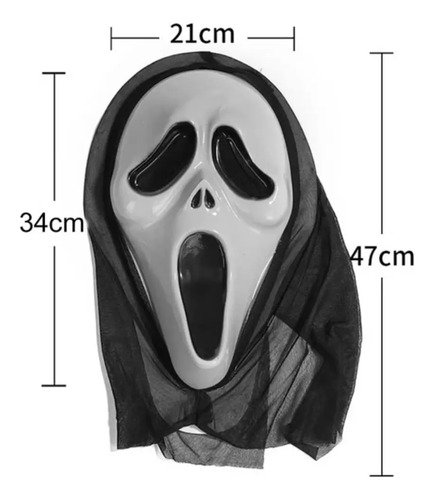 Mascara La Muerte Scary Movie Con Sangre Artificial Premium Negro Scary Movie