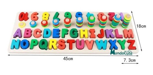 Ábaco Números Y Letras Madera Juguete Didáctico Juguetes  Varios
