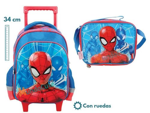 D_721598-MCO29148470393_012019-O.jpg Morral Ruedas Y Lonchera Avengers Spiderman Vengadores Niño Azul