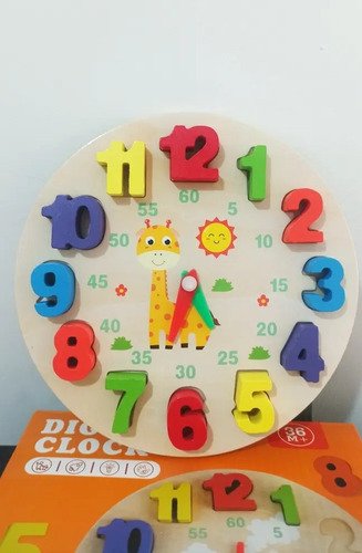 D_722654-MCO53073450262_122022-O.jpg Juguete Montesorri, Reloj Didáctico Juegos Madera Aprender