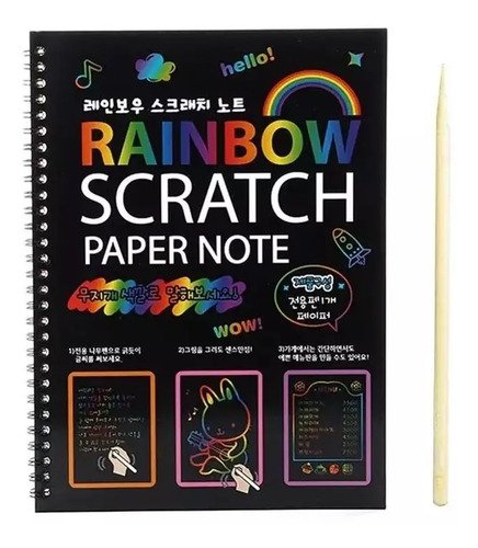D_723023-MCO40222899247_122019-O.jpg Libreta Artística Cuaderno Rainbow Negro Colores Manualidade