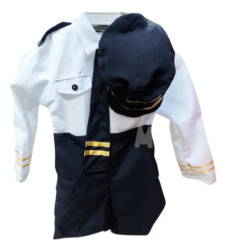 Disfraz Profesiones Traje Piloto Avion Niño Negro Todo Incluido Excelente Material