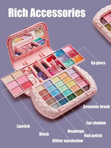 Set De Maquillaje Premium Para Niñas En Bolso Y Accesorios