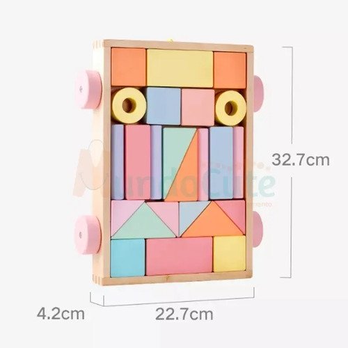 D_727014-MCO45541256953_042021-O.jpg Set De Bloques Madera Carrito Arrastre Juguetes Didácticos