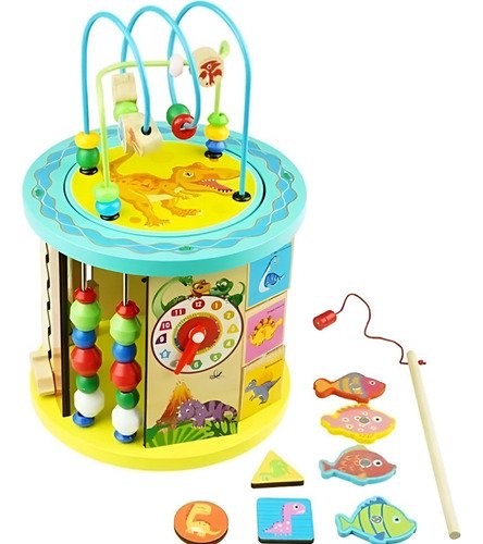 D_727144-MCO88491138702_072025-O.jpg Cubo Montessori Multifuncional Bloques Encajar Didactico Café