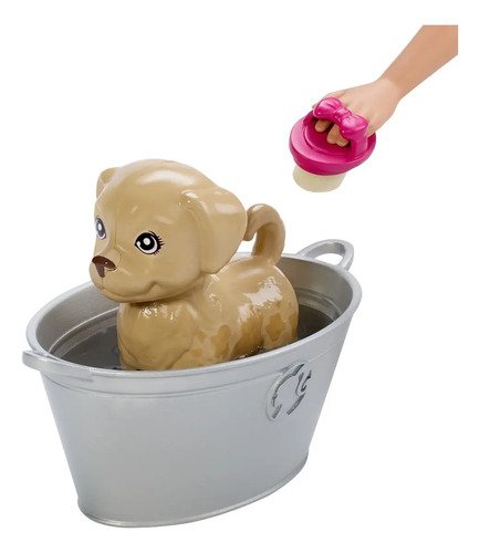 Barbie Family Baño De Mascotas Muñeca Para Niñas
