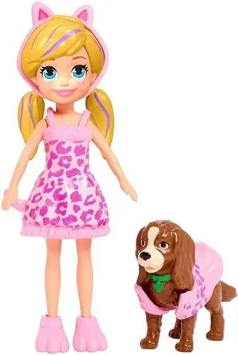 Polly Poccket Disfraces Muñeca Set X4 Disfraces Con Perro