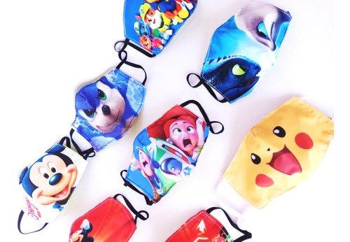 12 Tapabocas Antifluidos Niños Reutilizables