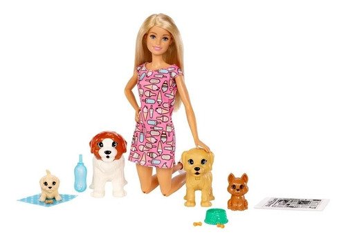 Muñeca Barbie Guardería Perros Cuida Cachorros Petfrienly