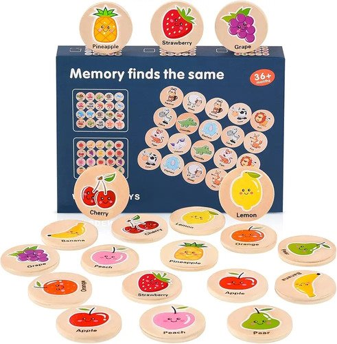 Juego De Memoria Temática Frutas X20 Piezas