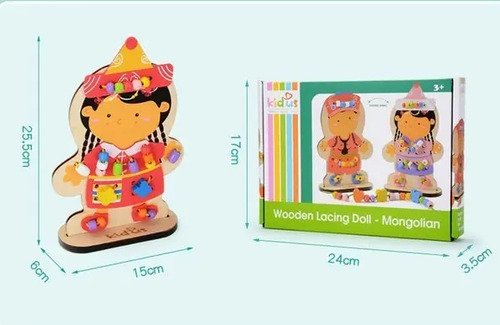 Juguete Montessori Vestir Enhebrar Original Niño Niña Roles