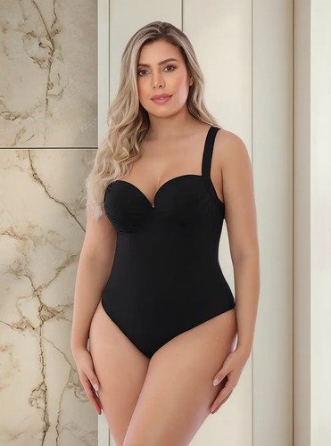 D_736193-MCO85004743912_052025-O.jpg Vestido Baño Mujer Control Abdomen Talla Xl Chamela Negro Xl