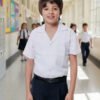 3 Camisas Escolar Cuello Sport Niños Manga Corta X3 Unidades