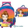 Morral Maleta Con Ruedas Y Lonchera Niñas Princesas Disney Rosa