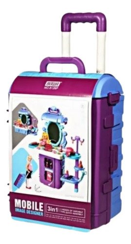 D_738990-MCO52607598025_112022-O.jpg Maletin Ruedas Tocador Set Rosado Completo Espejo Infantil